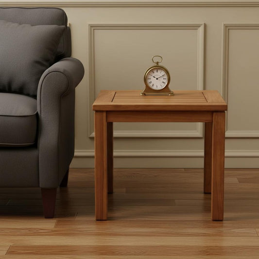 18" Brown Solid Wood Square End Table