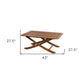 43" Brown Solid Wood Folding Outdoor Side Table