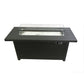 50000 BTU 54" Black And Clear Aluminum Propane Rectangular Fire pit table With Cover