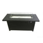 50000 BTU 54" Black And Clear Aluminum Propane Rectangular Fire Pit Table With Cover