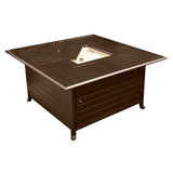 42000 BTU 45" Bronze Aluminum Propane Square Fire pit table With Cover