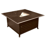 42000 BTU 45" Bronze Aluminum Propane Square Fire Pit Table With Cover