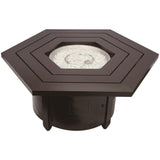 40000 BTU 45" Bronze Aluminum Propane Hexagon Fire Pit Table With Cover