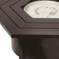 40000 BTU 45" Bronze Aluminum Propane Hexagon Fire pit table With Cover