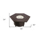 40000 BTU 45" Bronze Aluminum Propane Hexagon Fire pit table With Cover