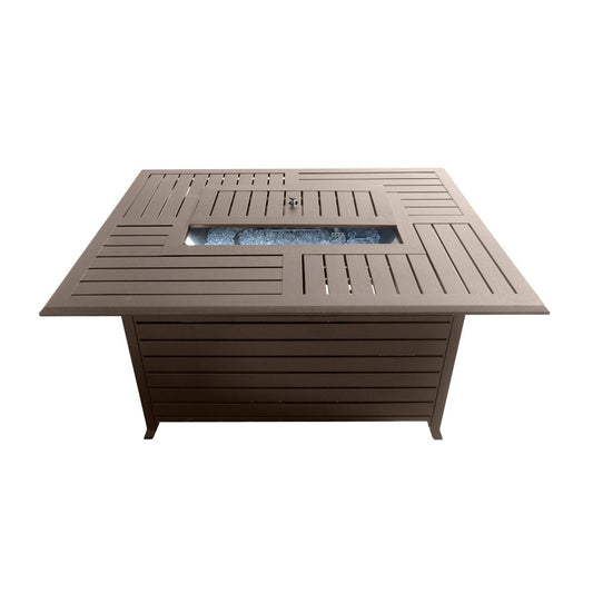 42000 BTU 36" Bronze Aluminum Propane Rectangular Fire Pit Table With Cover