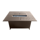 42000 BTU 36" Bronze Aluminum Propane Rectangular Fire Pit Table With Cover