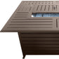 42000 BTU 36" Bronze Aluminum Propane Rectangular Fire Pit Table With Cover