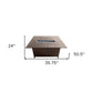42000 BTU 36" Bronze Aluminum Propane Rectangular Fire Pit Table With Cover