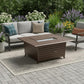 42000 BTU 36" Bronze Aluminum Propane Rectangular Fire pit table With Cover