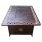 42000 BTU 35" Bronze Aluminum Propane Rectangular Fire Pit Table With Cover