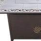 42000 BTU 35" Bronze Aluminum Propane Rectangular Fire Pit Table With Cover