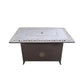 42000 BTU 35" Bronze Aluminum Propane Rectangular Fire Pit Table With Cover