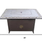 42000 BTU 35" Bronze Aluminum Propane Rectangular Fire Pit Table With Cover