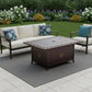 42000 BTU 35" Bronze Aluminum Propane Rectangular Fire Pit Table With Cover