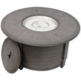 42000 BTU 44" Gray Aluminum Propane Round Fire Pit Table With Cover