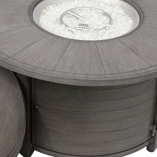 42000 BTU 44" Gray Aluminum Propane Round Fire pit table With Cover