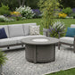 42000 BTU 44" Gray Aluminum Propane Round Fire Pit Table With Cover