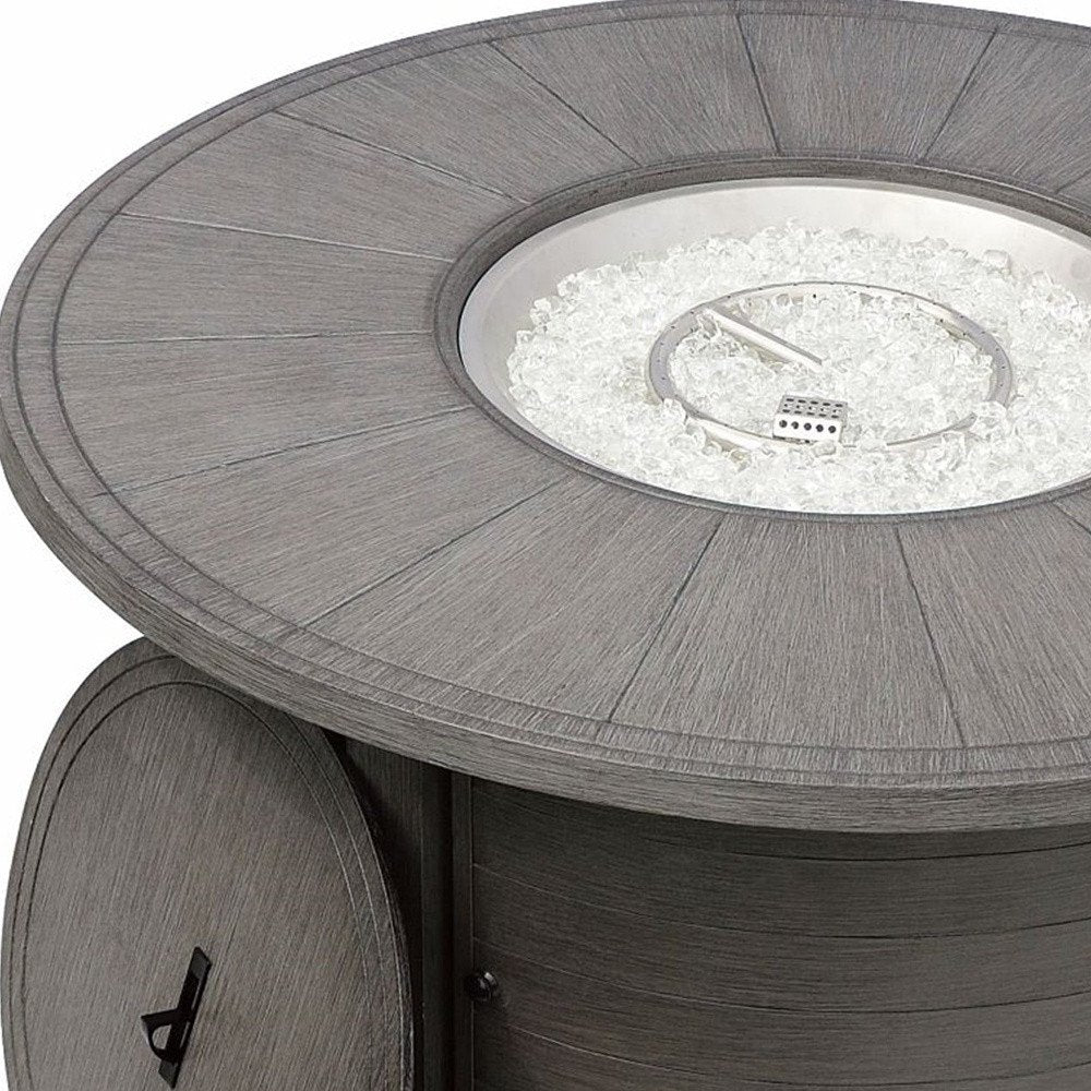 42000 BTU 44" Gray Aluminum Propane Round Fire pit table With Cover