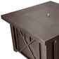 40000 BTU 38" Antiqued Bronze Steel Propane Square Fire pit table With Cover