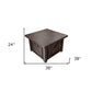 40000 BTU 38" Antiqued Bronze Steel Propane Square Fire pit table With Cover
