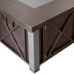 40000 BTU 38" Antiqued Bronze And Silver Propane Square Fire pit table With Cover