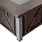 40000 BTU 38" Antiqued Bronze And Silver Propane Square Fire pit table With Cover
