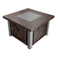 40000 BTU 38" Antiqued Bronze And Silver Propane Square Fire pit table With Cover