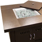 40000 BTU 38" Antiqued Bronze Steel Propane Square Fire Pit Table With Cover