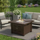 40000 BTU 38" Antiqued Bronze Steel Propane Square Fire pit table With Cover