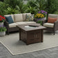 40000 BTU 38" Antiqued Bronze Steel Propane Square Fire Pit Table With Cover