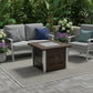 40000 BTU 38" Antiqued Bronze And Silver Steel Propane Square Fire pit table With Cover
