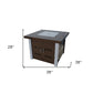 40000 BTU 38" Antiqued Bronze And Silver Steel Propane Square Fire pit table With Cover