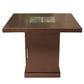 40000 BTU 30" Antiqued Bronze And Gold Steel Propane Square Fire Pit Table With Cover