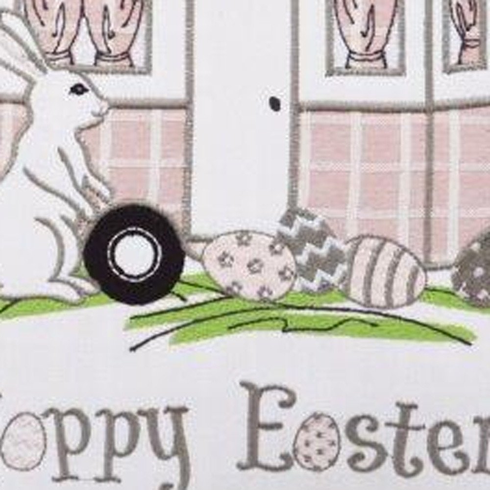 17" Light Pink Easter Easter Bunny Throw Pillow