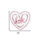 16" X 15" Rose and White Heart Love Valentines Day Heart Throw Pillow with Embroidery