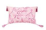 13" X 20" Pink Throw Pillow with Tassels