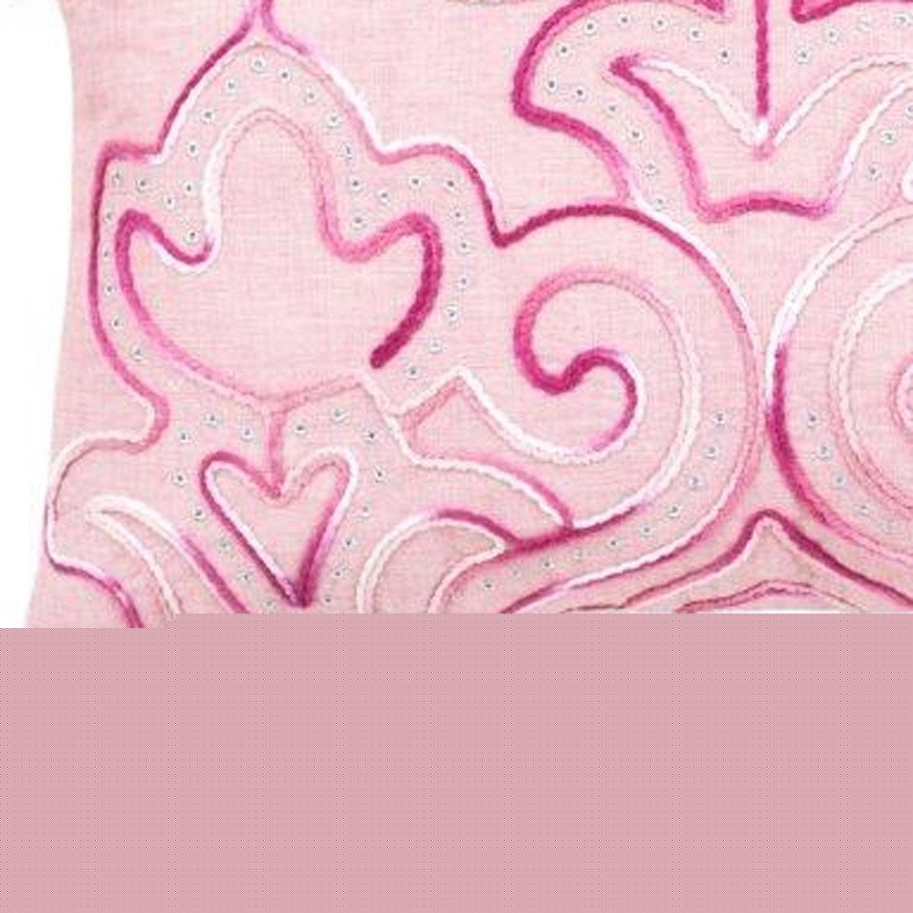 13" X 20" Pink Throw Pillow with Tassels