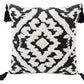 17" Black and White Throw Pillow with Tassels