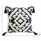 17" Black and White Throw Pillow with Tassels