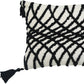 13" X 18" Black and White Throw Pillow with Tassels