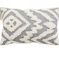 13" X 20" Gray and White Throw Pillow with Tassels