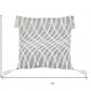 17" Gray and White Throw Pillow with Tassels