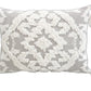 13" X 18" Gray and White Throw Pillow with Tassels