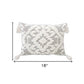 13" X 18" Gray and White Throw Pillow with Tassels