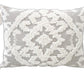 13" X 18" Gray and White Throw Pillow with Tassels
