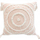 18" Peach and White Throw Pillow with Tassels
