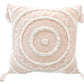 18" Peach and White Throw Pillow with Tassels