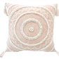 18" Peach and White Throw Pillow with Tassels