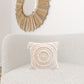 18" Peach and White Throw Pillow with Tassels